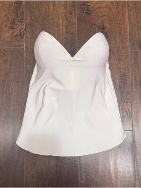 David’s Bridal Strapless Corset Bustier Longline Bra White Bridal Wedding 36C
